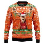 Huntmas Merry Deer Graphic Sweater – Ugly Christmas Sweater: Festive and Fun!