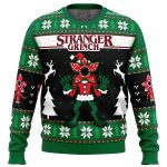 Get Festive with Demogorgon Stranger Grinch Ugly Christmas Sweater from Stranger Things!