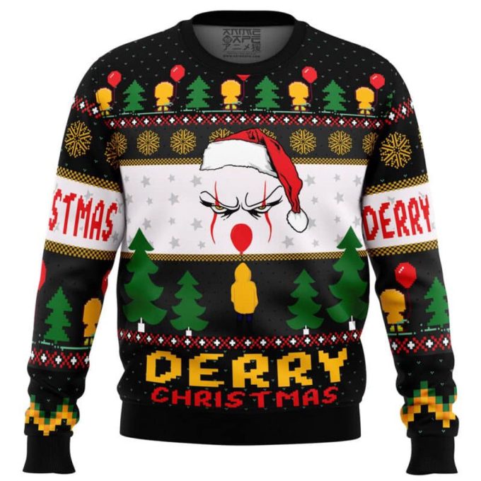 Derry Pennywise Ugly Christmas Sweater – Spooky and Festive Holiday Attire