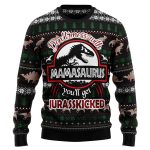 Mamasaurus Dinosaur Christmas Crewneck Sweater – Perfect Gift & Ugly Christmas Sweater