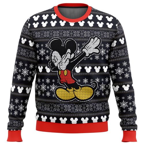 Get Festive with Disney Mickey Dabbing Ugly Christmas Sweater – Perfect for Holiday Fun!