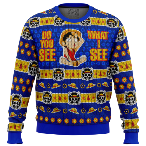 Eye-Catching Monkey D Luffy One Piece Ugly Christmas Sweater - See the Festive Fun!