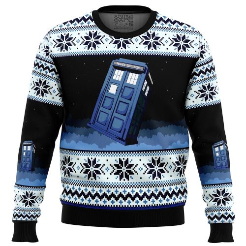 Get Festive with Doctor Who Tardis Ugly Christmas Sweater – Perfect Holiday Attire!