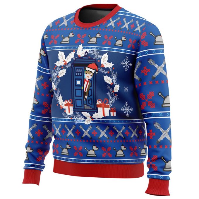 Get Festive with Doctor Who Tardis Ugly Christmas Sweater – Limited Edition!