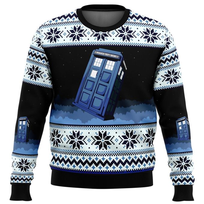 Get Festive with Doctor Who Tardis Ugly Christmas Sweater!