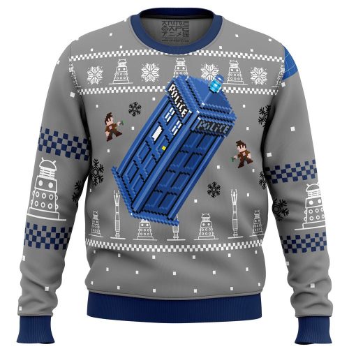 Get Festive with the Doctor Who Ugly Christmas Sweater - Perfect Gift for Whovians!