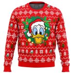 Get Festive with Donald Duck Christmas Head Ugly Sweater – Perfect for the Holiday Season!
