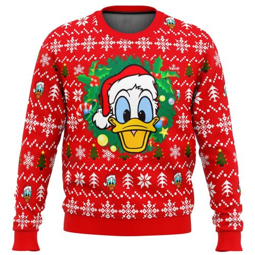 Donald Duck Christmas Head Ugly Sweater: Festive & Fun Holiday Apparel