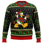 Get Festive with Donald Duck Christmas Lights Ugly Christmas Sweater – Perfect Holiday Attire!