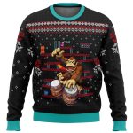 Get in the Holiday Groove with Donkey Kong Drums Ugly Christmas Sweater!