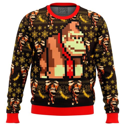 Get Festive with our Donkey Kong Sprite Ugly Christmas Sweater - Limited Stock!