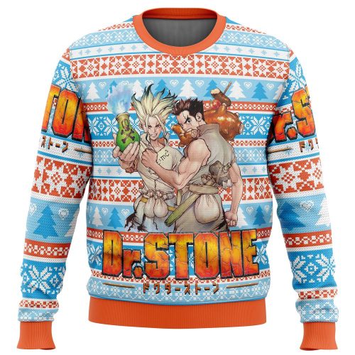 Get Festive with the Dr Stone Alt Ugly Christmas Sweater - Perfect Holiday Attire!