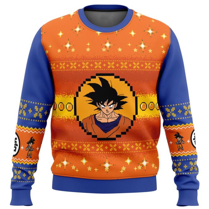 Dragon Ball Z Goku Christmas Ugly Sweater: Festive Anime Apparel for Fans
