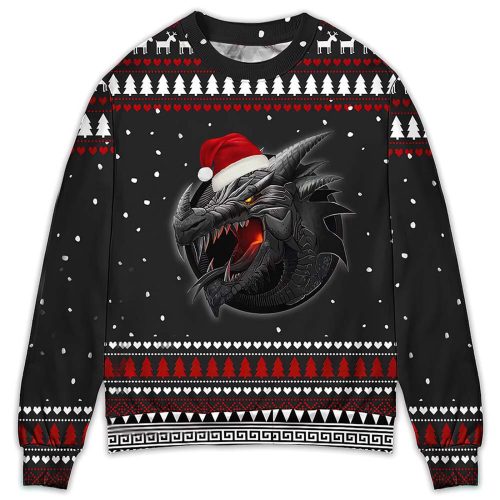 Dragon Black Ugly Christmas Sweater