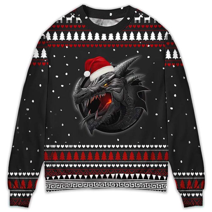 Dragon Black Ugly Christmas Sweater