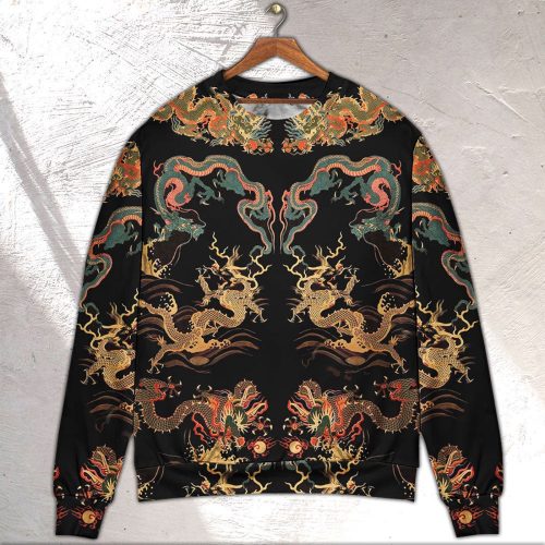Dragon Chinese Dragon Royal Christmas Sweatshirt Ugly Sweater