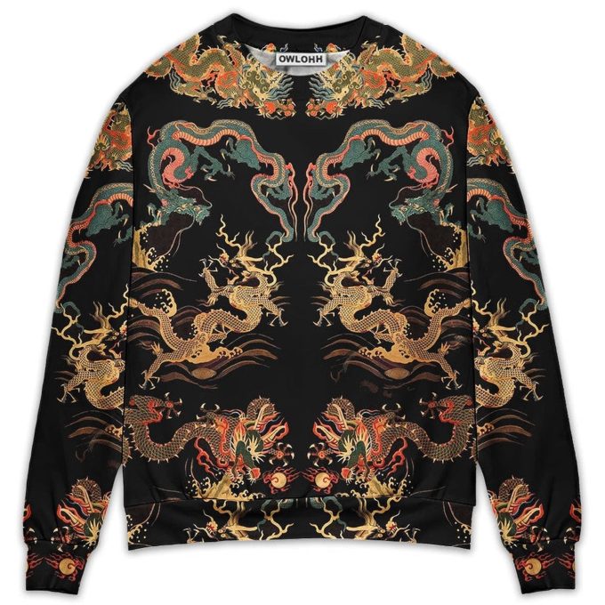 Dragon Chinese Dragon Royal Christmas Sweatshirt Ugly Sweater
