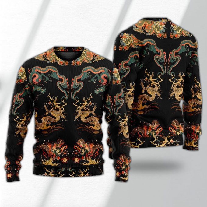 Dragon Chinese Dragon Royal Ugly Christmas Sweater – Festive & Unique Holiday Apparel
