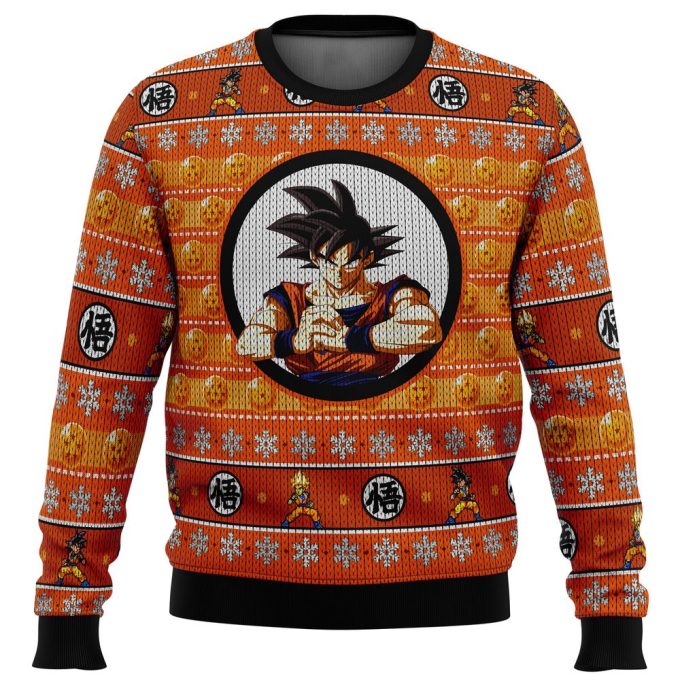 Get Festive & Stylish with Dragonball Z Son Goku Ugly Christmas Sweater