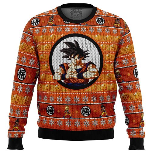 Get Festive with Dragonball Z Son Goku Ugly Christmas Sweater – Limited Edition