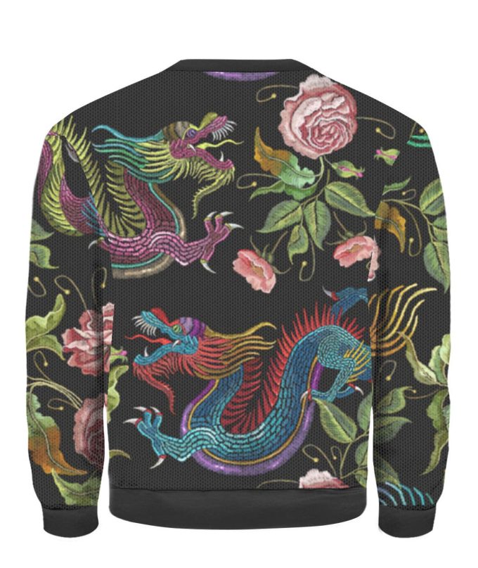 Dragons Flower Ugly Christmas Sweater | For Men & Women | UH1085
