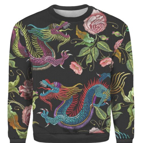 Dragons Flower Ugly Christmas Sweater | For Men & Women | UH1085