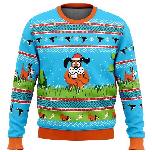 Festive Duck Hunt Ugly Christmas Sweater - Grab Yours Now for a Quirky Holiday Look!