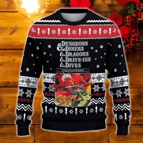 Dungeons Diners Dragons Drive Ins Dives Christmas Sweater
