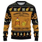 Dungeons & Dragons Drinking Fireball Solves Most Of My Problems Casting Fireball Solves The Rest Ugly Sweater