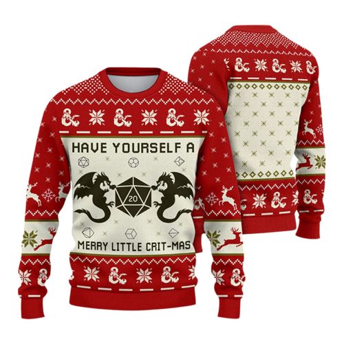 Dungeons & Dragons Have Yourself A Merry Little Crit-Mas Ugly Sweater