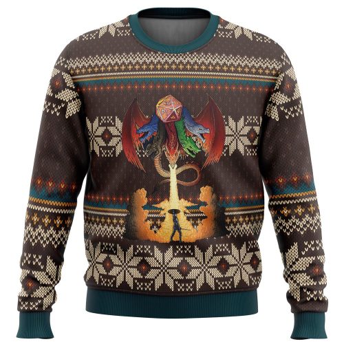 Dungeons & Dragons Ugly Christmas Sweater - Festive Gaming Apparel for RPG Fans