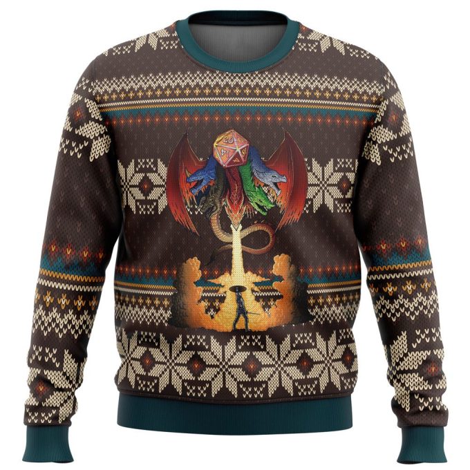 Dungeons & Dragons Ugly Christmas Sweater – Festive Gaming Apparel for RPG Fans