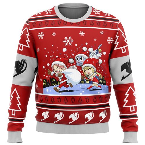 Fairy Tail Chibi XMAS Ugly Christmas Sweater: Adorable Holiday Attire for Anime Fans!