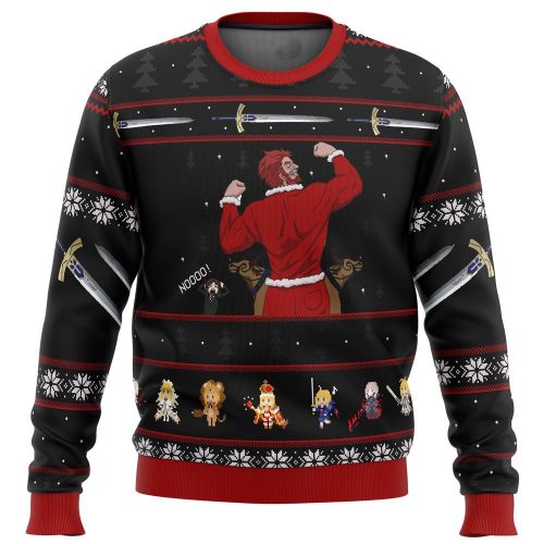 Fate Zero Iskandar Rider Waver Ugly Christmas Sweater: Festive Anime Merch for Fans