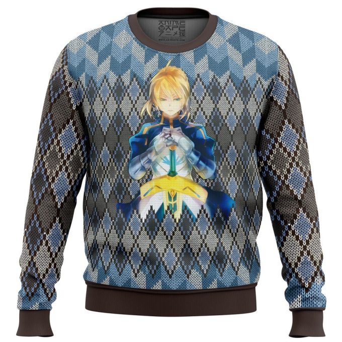 Fate Zero Saber Ugly Christmas Sweater: Festive Anime-Inspired Attire for Fans