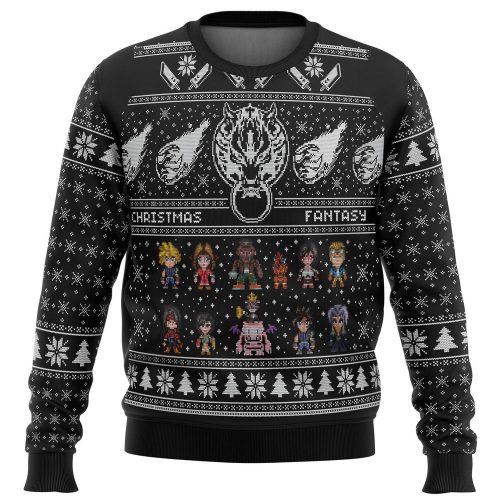 Get Festive with FF7 Ugly Christmas Sweater - Perfect for Final Fantasy 7 Fans!