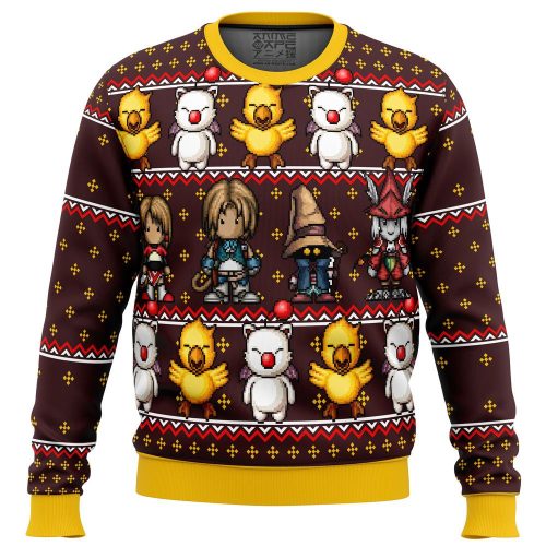 Get Festive with Final Fantasy Classic 8bit Ugly Christmas Sweater – Limited Edition!