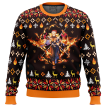 Spice Up the Holidays with Fire Rengoku Demon Slayer Ugly Christmas Sweater