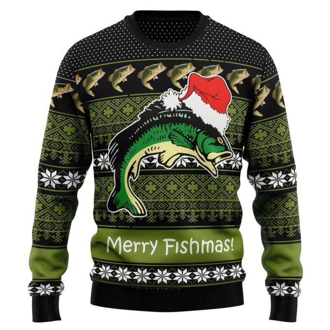 Fishing Merry Fishmas Sweater – Ugly Christmas Sweater for a Festive Unisex Look!