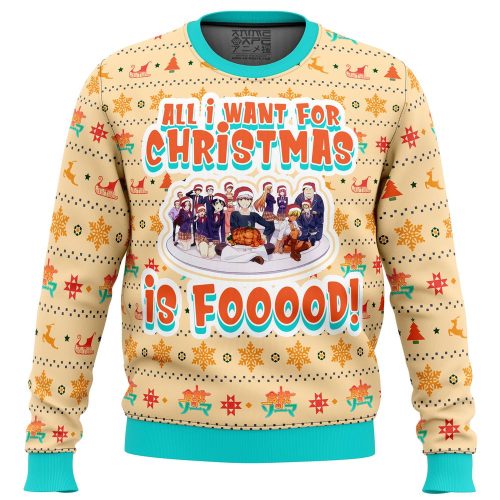 Get Festive with Food Wars Culinary Academy Ugly Christmas Sweater – Limited Edition Fun!
