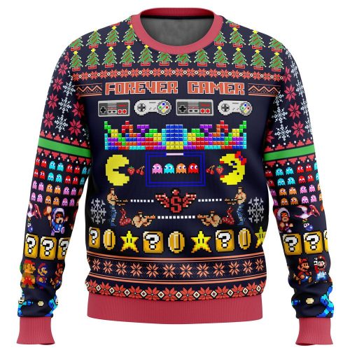 Level Up Your Style with Forever Gamer Ugly Christmas Sweater – Perfect Holiday Gift!