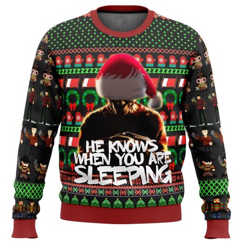 Freddy Krueger Nightmare on Elm Street Ugly Christmas Sweater - Spook up your holiday style!