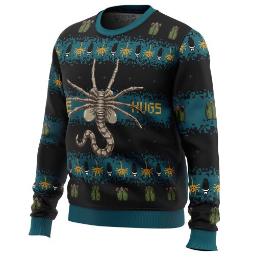 Get Festive with a Free Hugs Alien Facehugger Ugly Christmas Sweater!