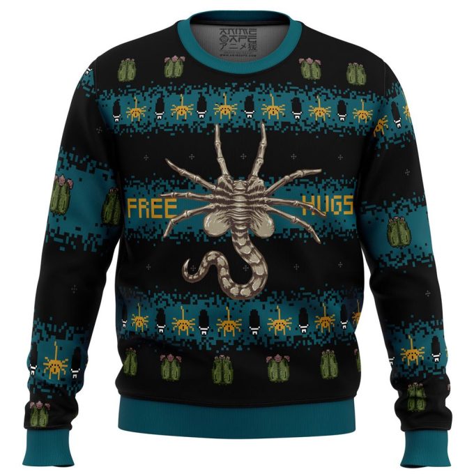 Get Festive with a Free Hugs Alien Facehugger Ugly Christmas Sweater!