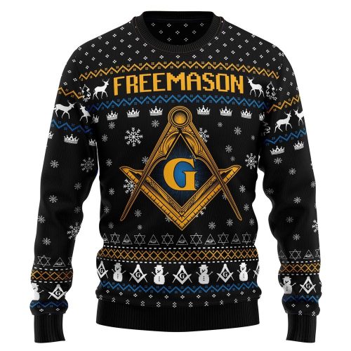 Get Festive with Freemason Ugly Christmas Sweater - Trendy Christmas Crewneck!
