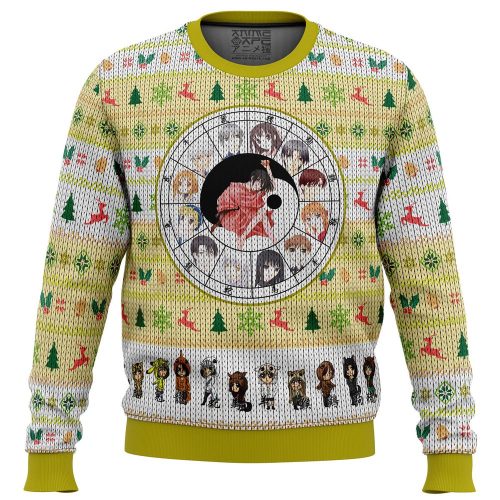 Fruits Basket Chinese Zodiac Ugly Christmas Sweater - Festive and Quirky Chinese Zodiac Design