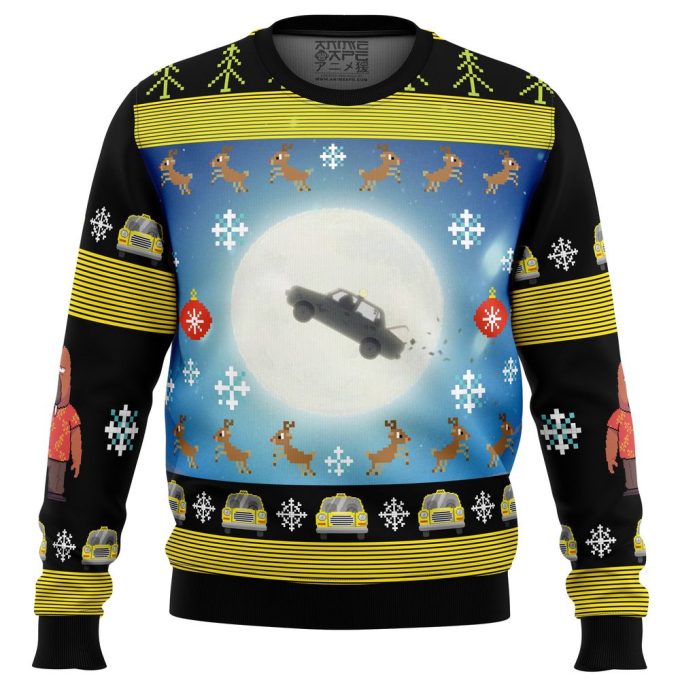 Get Festive with Full Moon Odd Taxi Ugly Christmas Sweater – Limited Edition Fun!