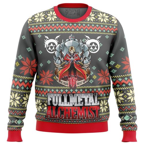 Fullmetal Alchemist Alt Ugly Christmas Sweater: Festive Anime-Inspired Holiday Wear