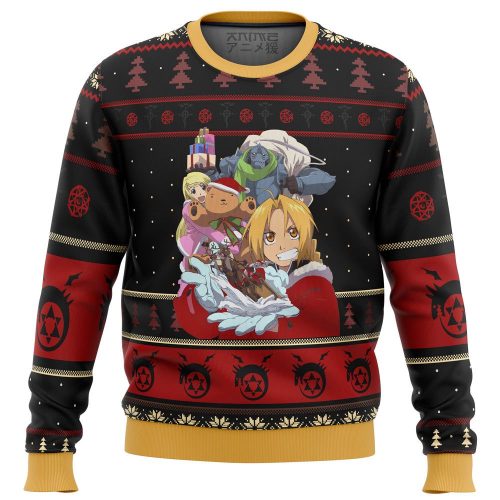 Fullmetal Alchemist Ugly Christmas Sweater: Festive Holiday Apparel for Anime Fans