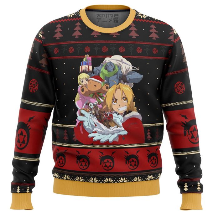 Fullmetal Alchemist Ugly Christmas Sweater: Festive Holiday Apparel for Anime Fans